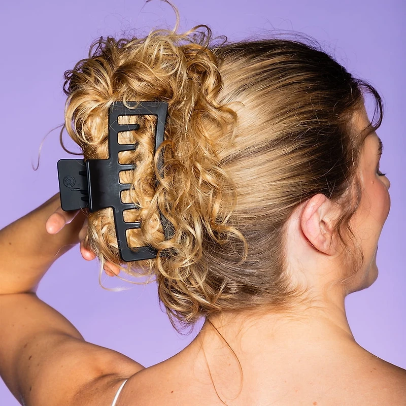 Gimme Pince à Griffes Rectangulaire Très Grande pour Cheveux Épais, Noir