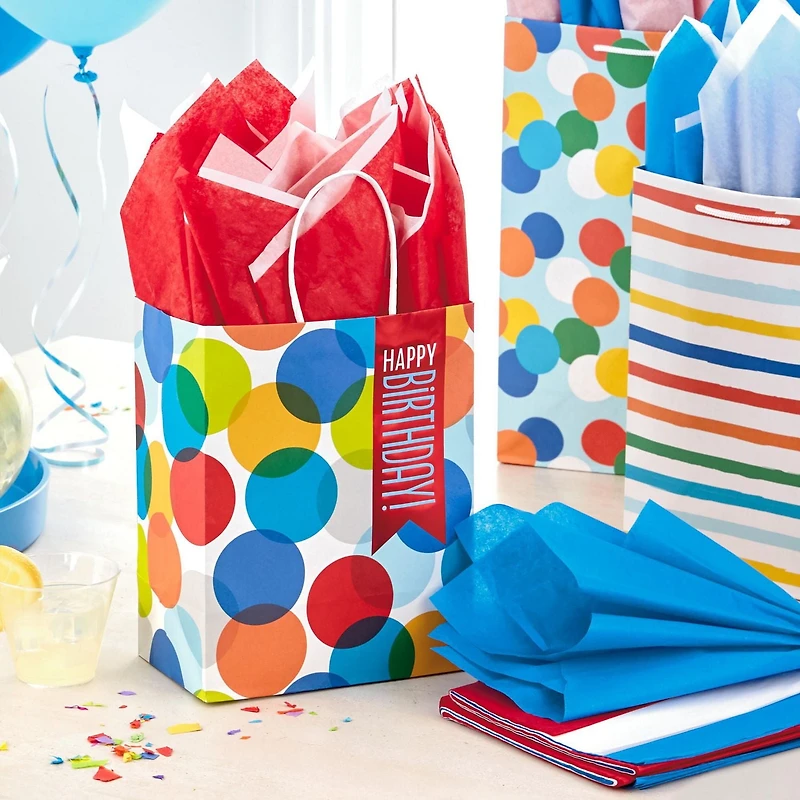 Papier de soie Hallmark en grande quantité, rouge, blanc et bleu (120 feuilles) pour garnir les sacs-cadeaux; parfait pour les fêtes, les remises des diplômes, la fête du Canada, Noël, Hanoukka