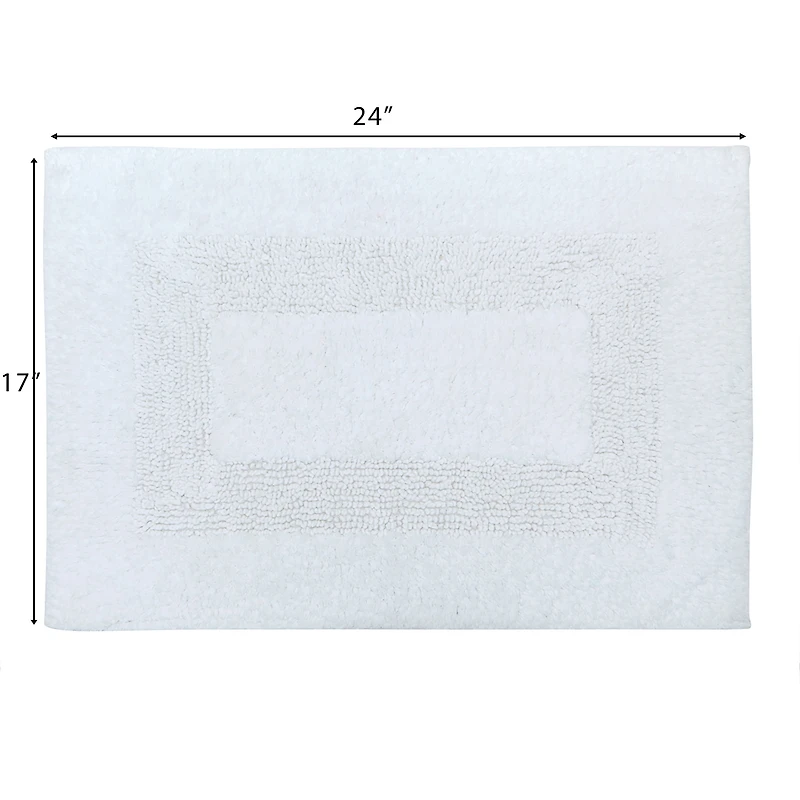 Tapis de bain Mainstays Racetrack 100% Coton Blanc, 17" x 24" Tapis de bain antidéparant