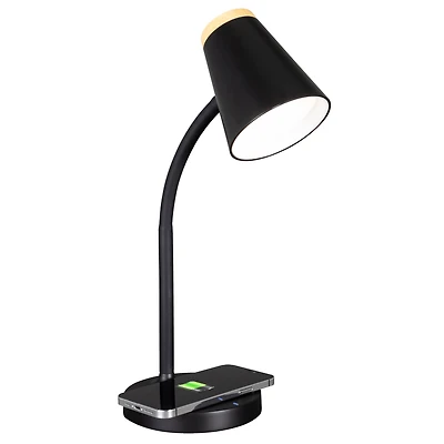 Lampe de bureau LED Gleam avec charge sans fil, ClearSun, noire, vente au détail