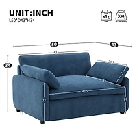 Canapé une place surdimensionnée Noble House avec coussins, fauteuil d'appoint extra large et profond