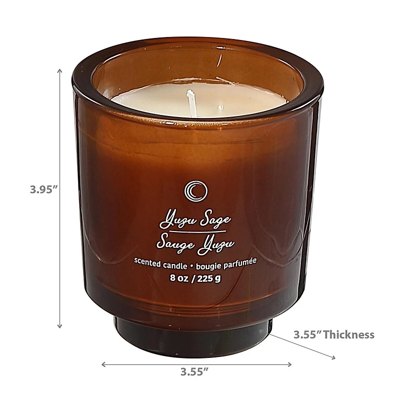 8Oz High Gloss Round Candle Yuzu Sage