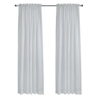 Loft Living Cannes, panneau de rideau faux lin diaphane à oeillets 56" x 95", blanc