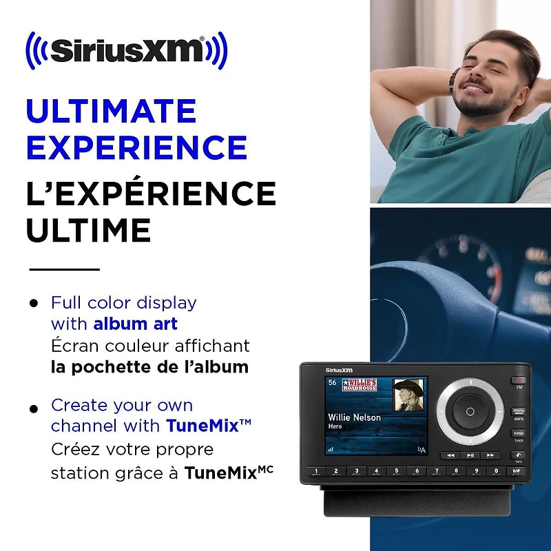 SiriusXM Onyx Plus Radio satellite avec kit véhicule + adaptateur FM direct