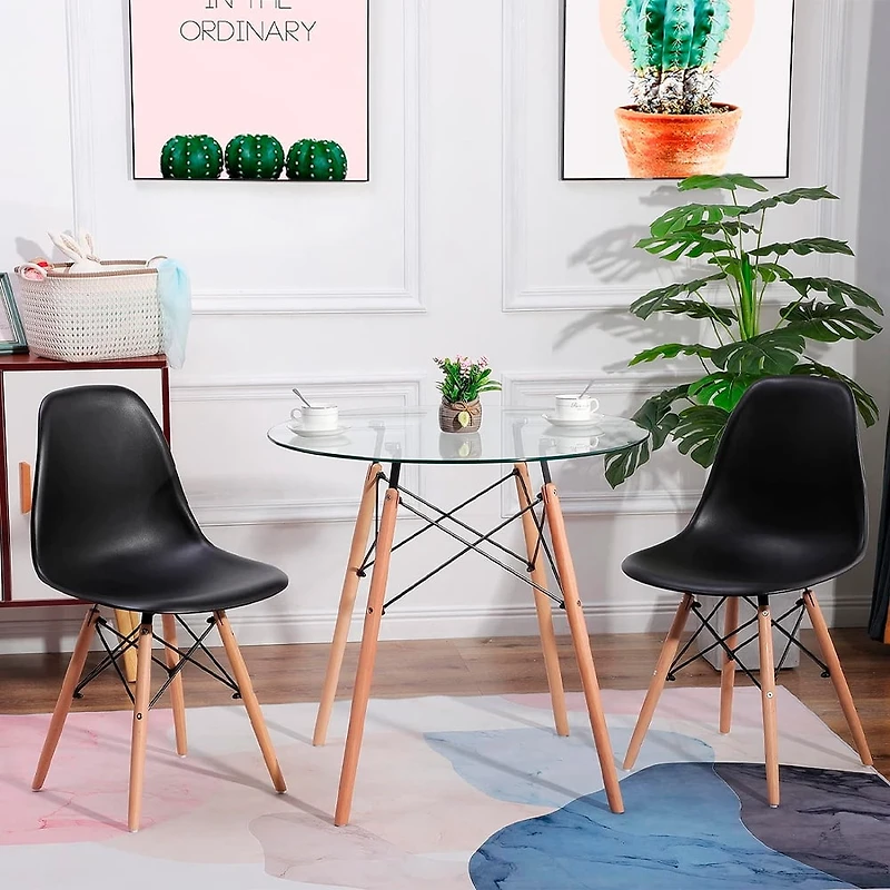 Heavenly Collection | Eiffel Glass Dining Table 32” Diameter for Dining Rooms or Outside Spaces