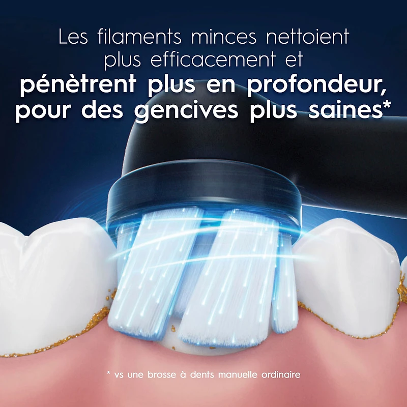 Brossettes de rechange Oral-B iO Soins doux pour brosse à dents électrique, noires 2 unités