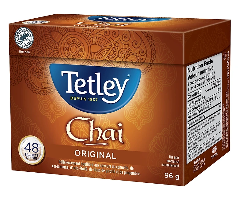Tetley Tea Chai Original, 48 bags, Tetley Chai Tea 48ct