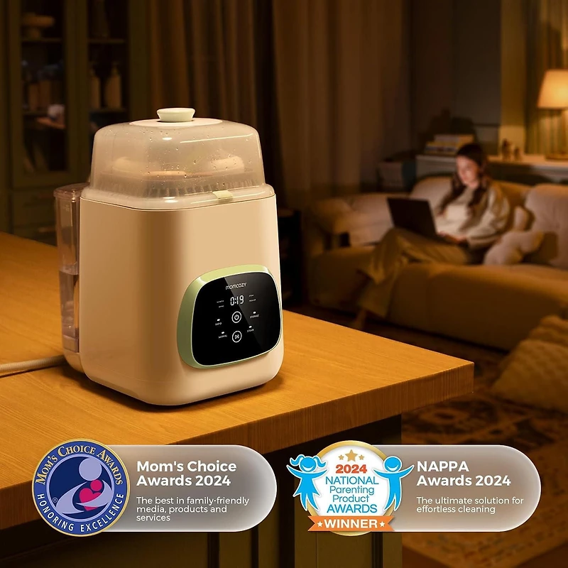 Lave-biberons, stérilise et sèche-biberons Momcozy KleanPal Pro - Machine de nettoyage tout-en-un pour les biberons, les pièces de pompe et les articles essentiels pour bébé - Gain de temps et entreti