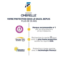 Garnier Ombrelle Écran solaire pour enfants FPS 60, formulé pour les peaux sensibles, non comédogène, hypoallergénique, sans parfum, haute protection à large spectre UVA/UVB, résistant à l'eau, 90 ml