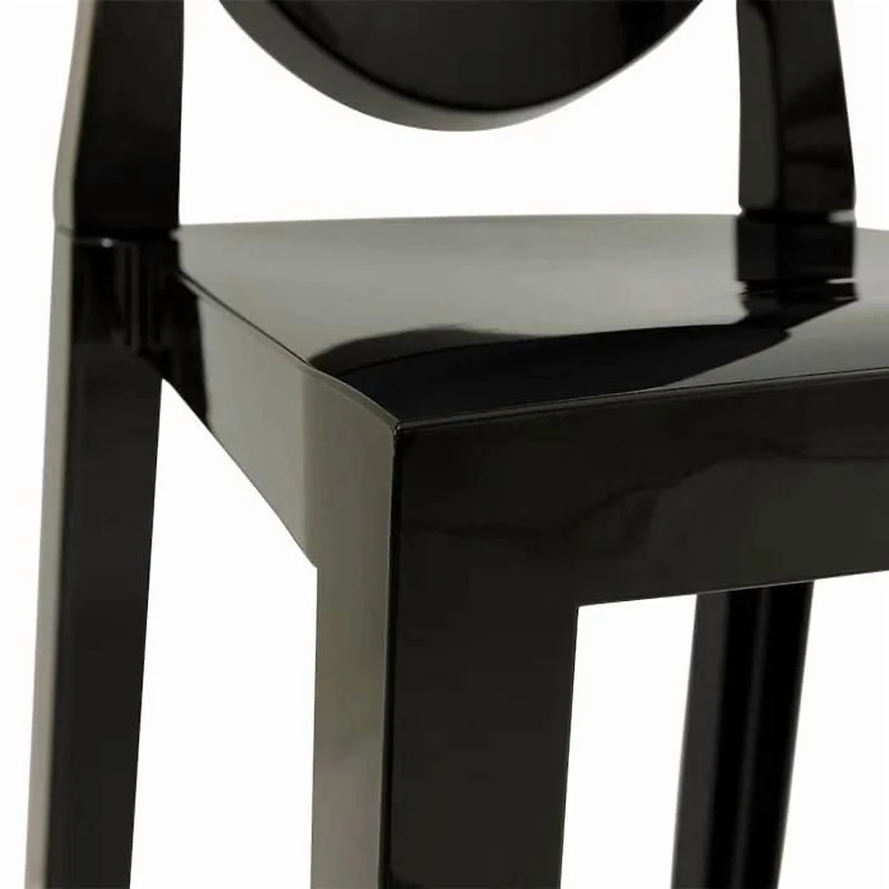 Heavenly Collection Black Plastic Armless Chair