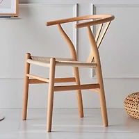 Heavenly Collection | Chaise de salle à manger Wishbone en bois naturel pour cuisine ou salle à manger