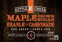 Kettle Creek Maple Brown Sugar BBQ Sauce 473ml - Gluten Free, Maple Brown Sugar BBQ Sauce perfect for all occasions