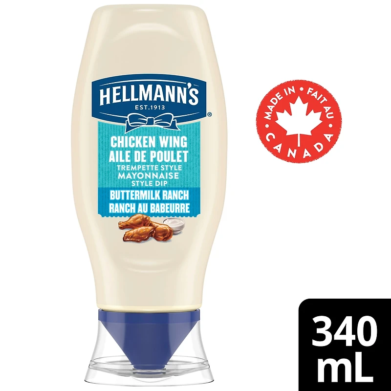 Hellmann's Trempette style mayonnaise pour ailes de poulet, saveur de ranch au babeurre 340ml