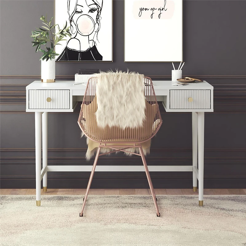 Bureau Elizabeth de CosmoLiving, gris colombe