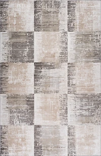 Tapis d'interieur abstrait Rug Branch Cadence, marron beige, moderne - Salon, chambre, salle a manger et cuisine