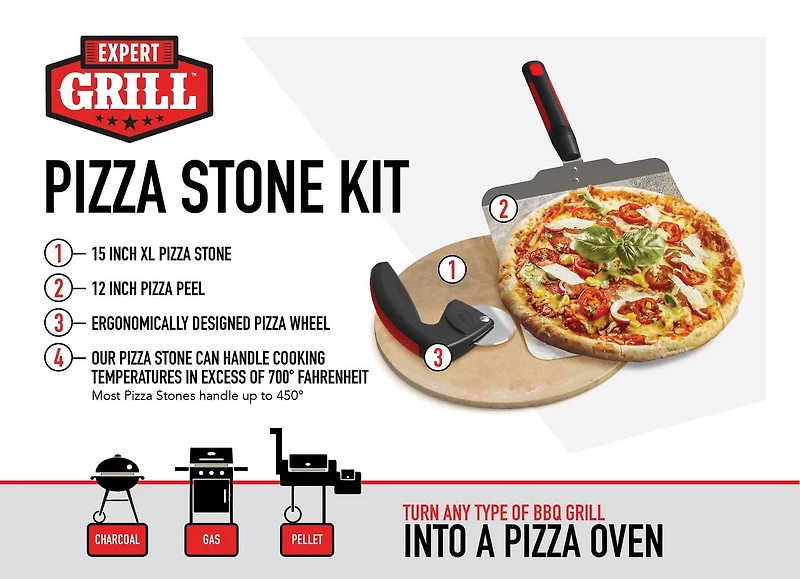 Expert Grill Soft Grip Pizza Kit, Expert Grill 3 Piece Soft Grip Pizza Kit