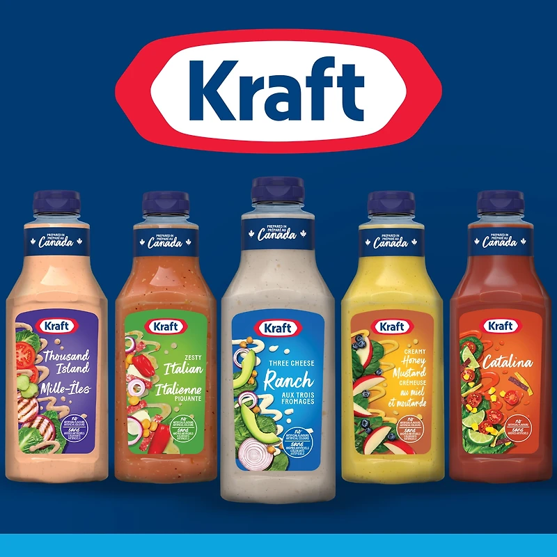 Vinaigrette Ranch Aux Trois Fromages, Bouteille KRAFT VIN. RANCH TROIS FROMAGE 425M