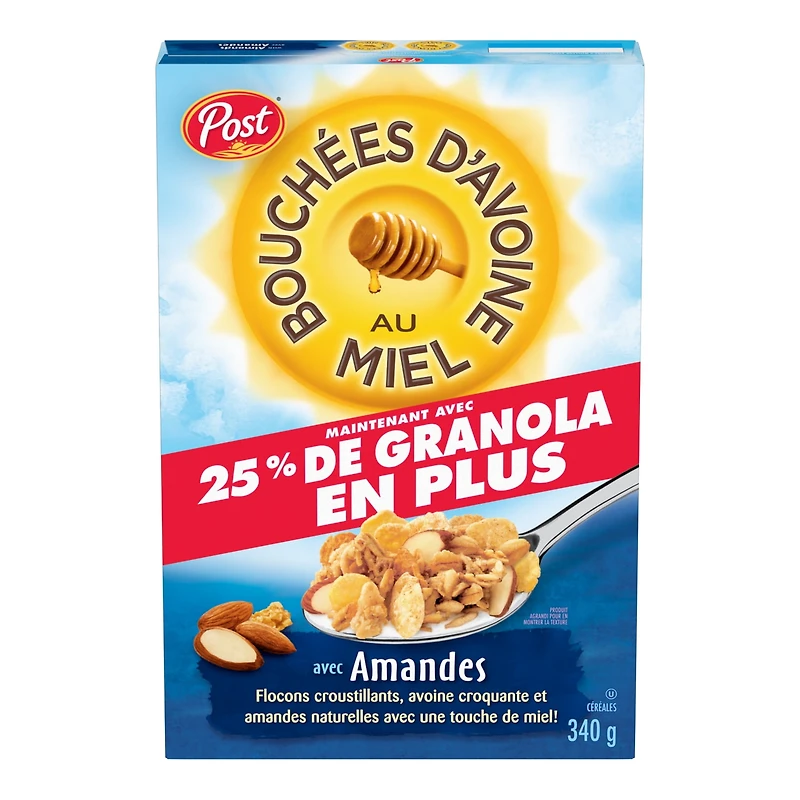Les céréales Bouchées d'avoine au miel avec amandes Céréales Bouchées d'avoine au miel avec amandes