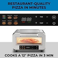 Kenmore Four à Pizza Électrique 12", Intérieur, 5 Programmes Tactiles, Acier Inoxydable, Pelle et Pierre à Pizza, 750°F, Four de Comptoir