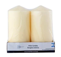 Mainstays Unscented 6" Ivory Pillar Candles