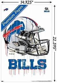 NFL Buffalo Bills - Drip Helmet 20 Wall Poster with Magnetic Frame, 22.375" x 34"