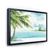 Designart Palm Beach Resort At Dawn I FLOAT FRAME WALL ART