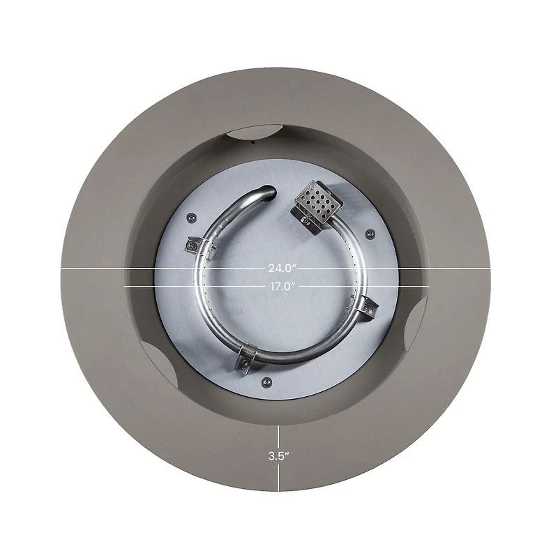 Aegean 24" Round Steel Propane Fire Pit Table with Hidden Tank