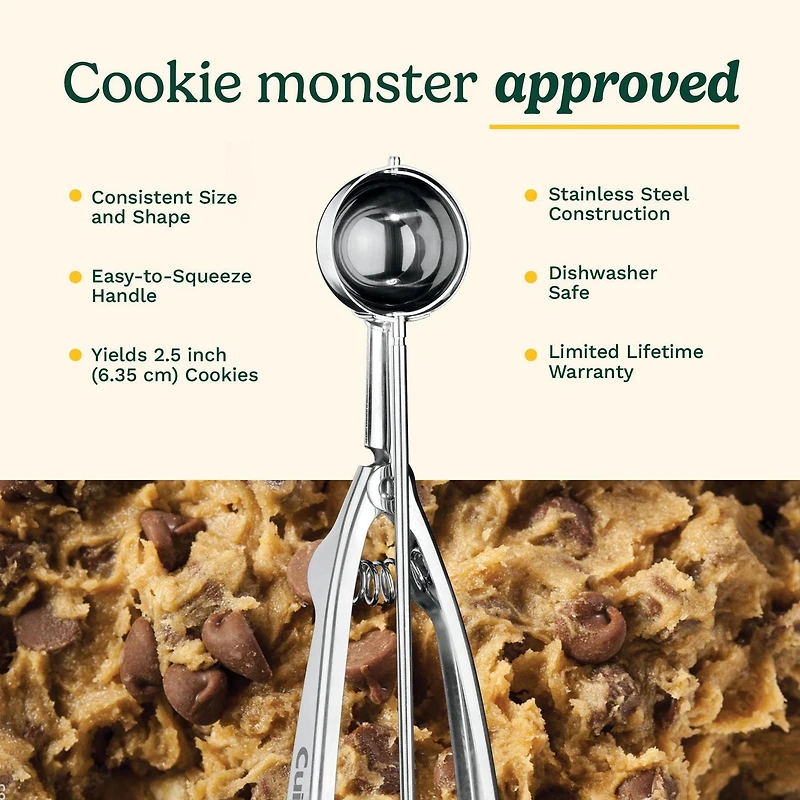 Cuisinart Stainless Steel Cookie Dough and Ice Cream Scoop, 2.5 inch (6.35 cm)