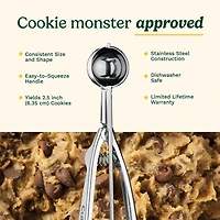 Cuisinart Stainless Steel Cookie Dough and Ice Cream Scoop, 2.5 inch (6.35 cm)