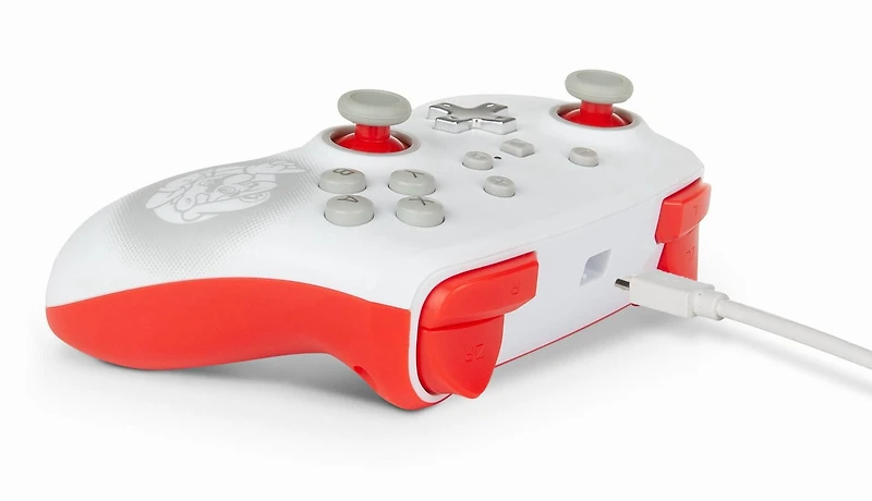 Manette câblée améliorée PowerA pour Nintendo Switch, Mario Blanche