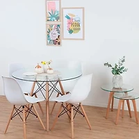 Heavenly Collection | Eiffel Glass Dining Table 32” Diameter for Dining Rooms or Outside Spaces