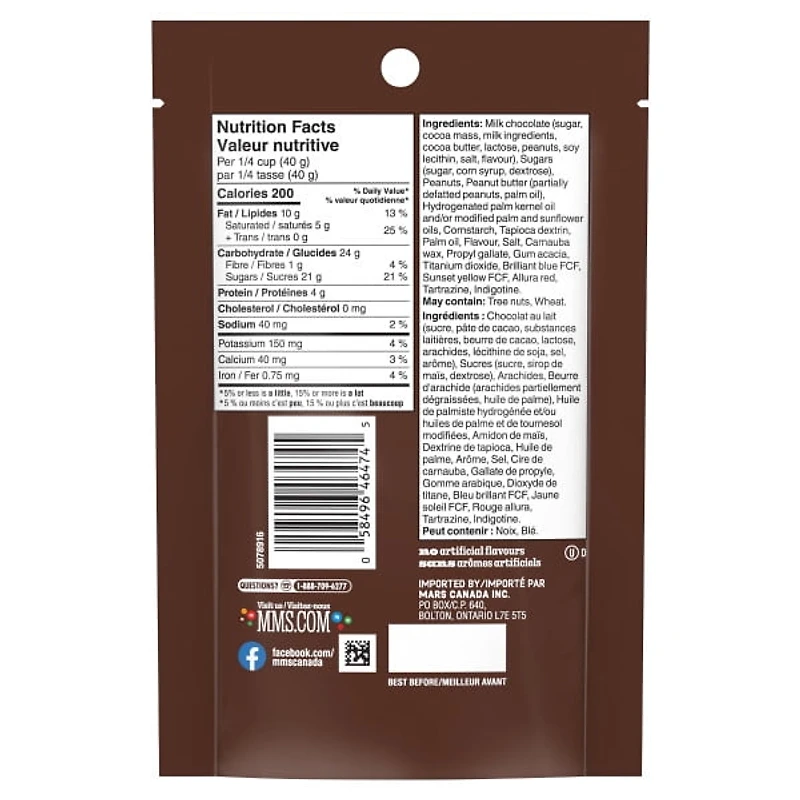 M&M'S, Classic Mix, Milk Chocolate Candies, Sharing Bag, 155 g