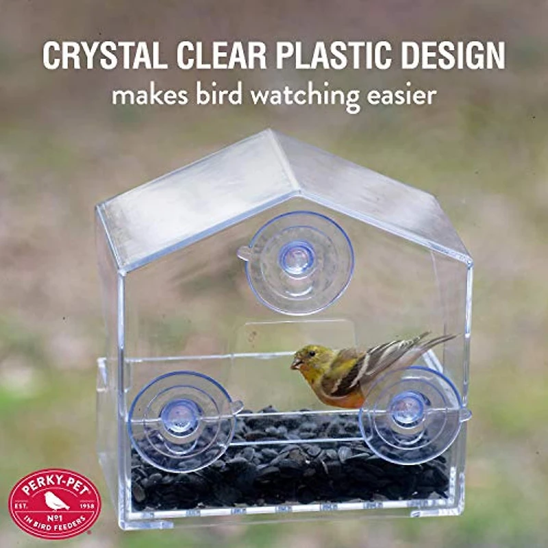 WINDOW BIRD FEEDER, Perky-Pet Window Bird Feeder – 1/2 Lb Capacity