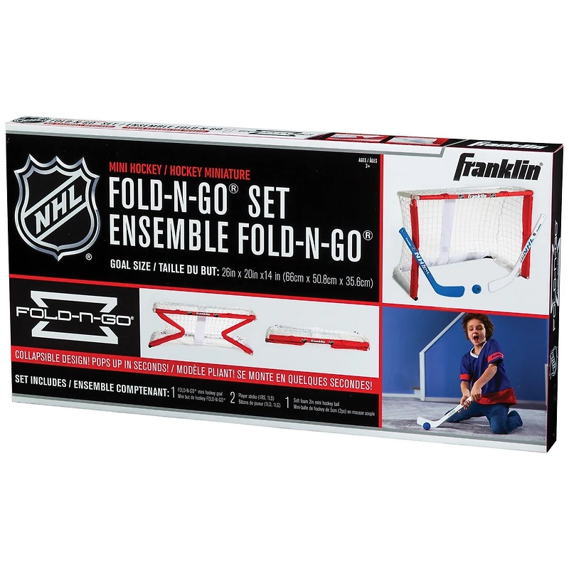 Franklin Sports NHL Fold-N-Go Mini Hockey Goal Set
