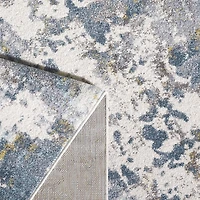 Valoria Cream and Blue Woven Area Rug