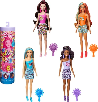 Barbie Color Reveal Rainbow Series Doll & Accessories with 6 Surprises, Color-Change Bodice