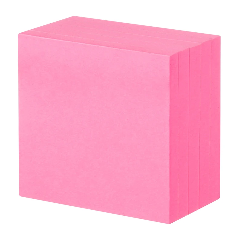 Post-it Feuillets super collants, 76 mm x 76 mm (3 po x 3 po), rose fluo