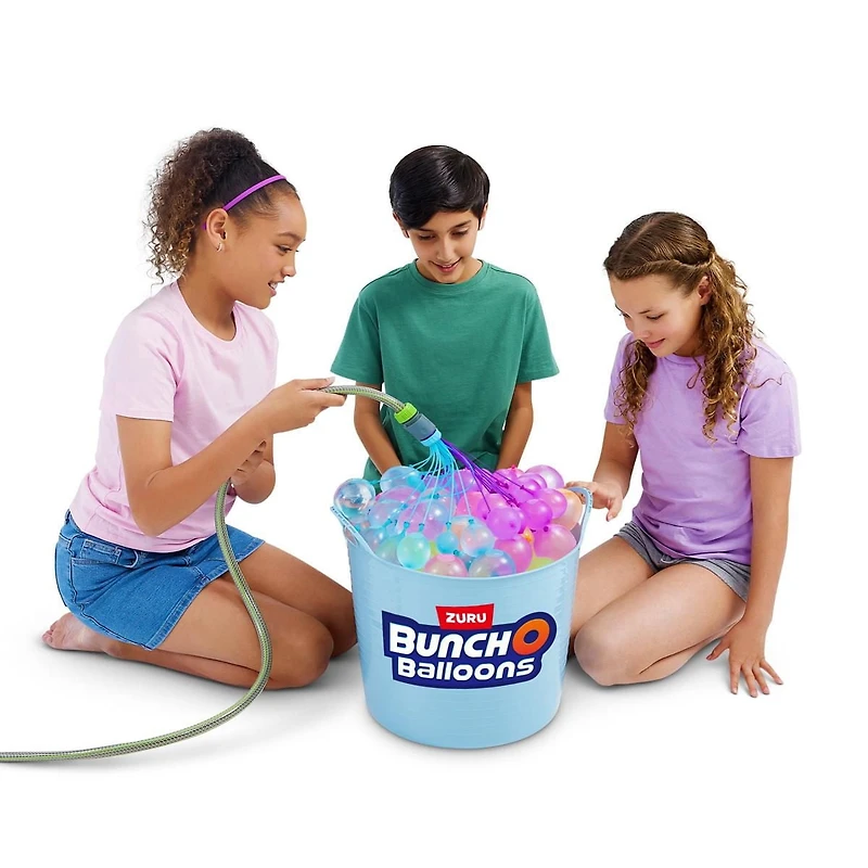 Bunch O Balloons – Fête tropicale, lot gratuit inclus   140 ballons à eau à remplissage rapide et auto-scellants (emballage 3+1) de ZURU   Des ballons à eau pour toute la famille : enfants, adolescent