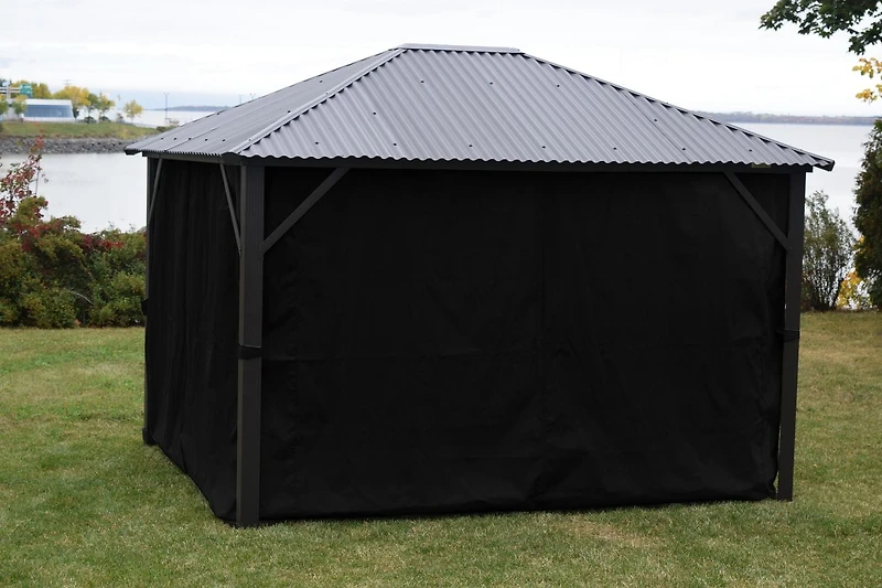 Rideau noir pour gazebo - 10 x 14