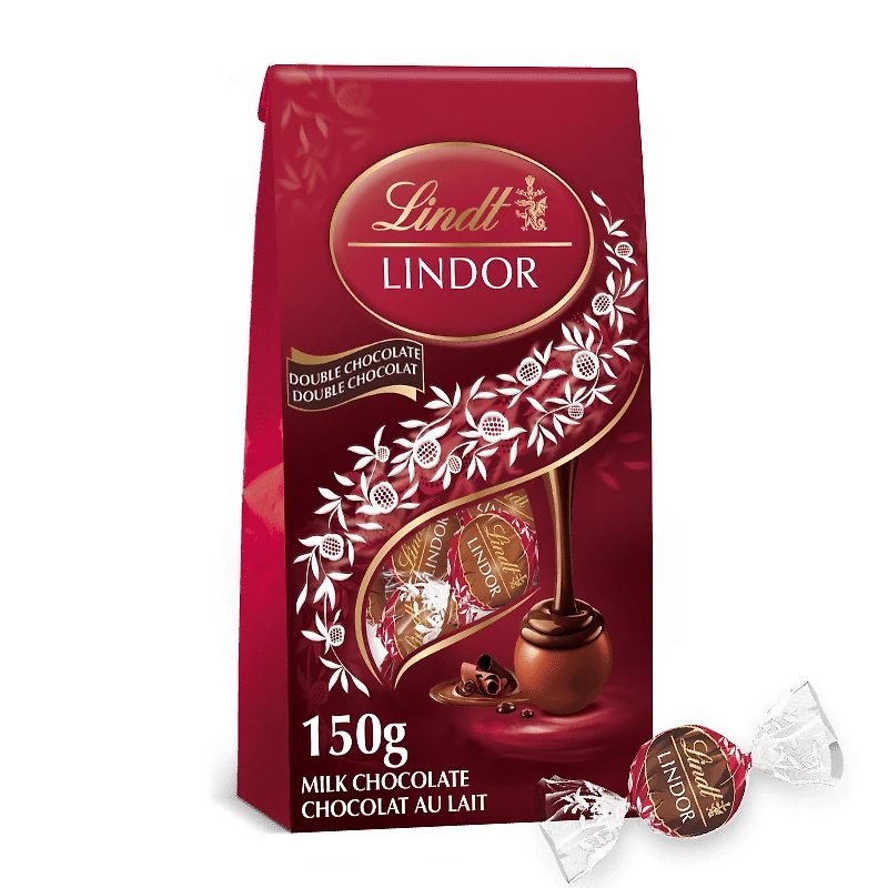Lindt LINDOR Double Chocolate Truffles, 150-Gram Bag, 150g Bag
