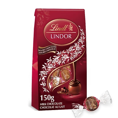 Lindt LINDOR Double Chocolate Truffles, 150-Gram Bag, 150g Bag