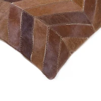 COUSSINS TORINO CHEVRON EN PEAU DE VACHE 12"X20" 2 PQT