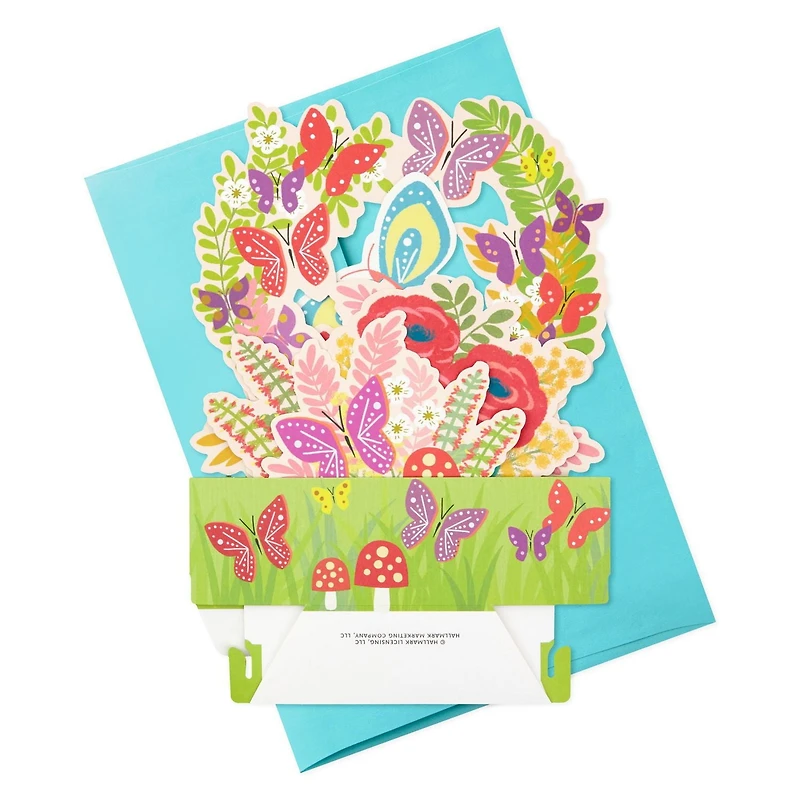 Carte en relief, Paper Wonder de Hallmark (Fleurs et papillons) pour la fête des Mères, le printemps, les fêtes, « Je pense à toi », félicitations, ou les autres occasions