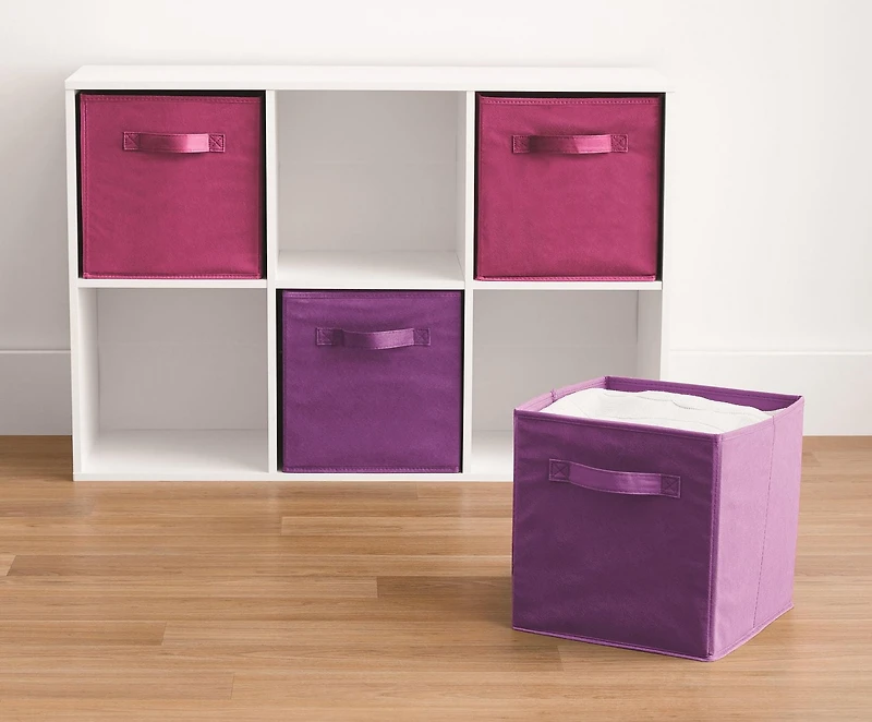 Mainstays panier de rangement en forme de cube,pliable, organisation de la maison, les principaux matériaux sont du tissu non usé et du papier cartonné, parfait pour la crèche, la salle de jeux, etc.