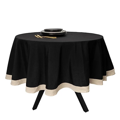 Thyme & Table Nappe ronde 70", noir et doré