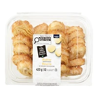 Mini palmiers au beurre Mon marché fraîcheur 12 morceaux, total de 420 g