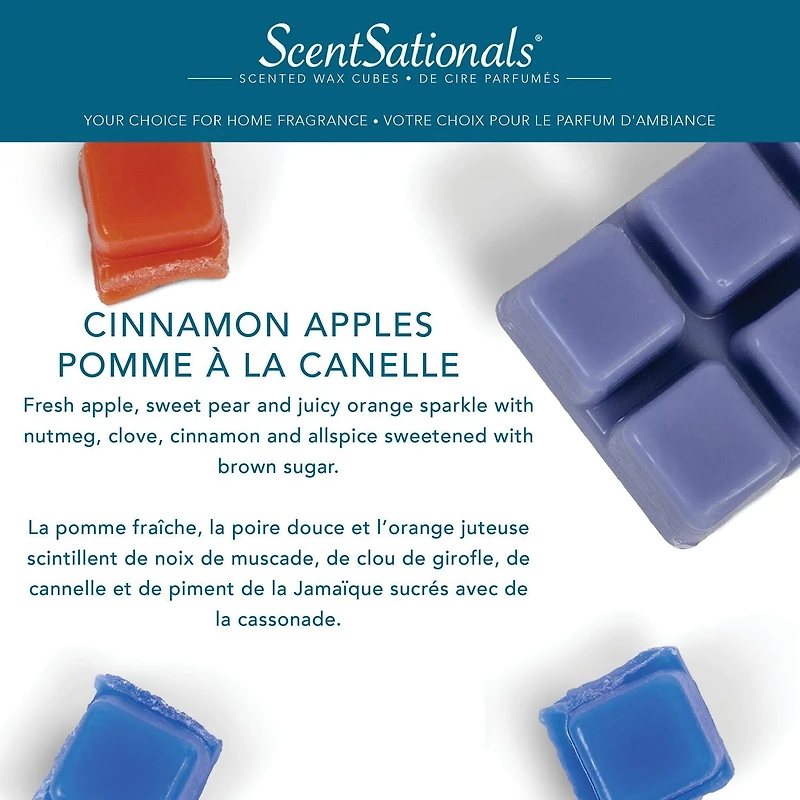 Cubes de cire parfumée ScentSationals - Pommes à la cannelle 2,5 fois (70,9 g)