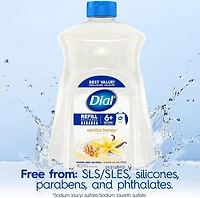 Dial Savon à Mains Liquide, Parfum Miel Vanille, 1.53 Litres, Testé par des Dermatologues, pH Équilibré, Sans Silicones, Parabènes, Phtalates, SLES/SLS
