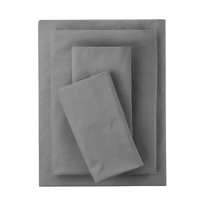Mainstays 4-Piece 300 Thread Count Grey- CVC Cotton Blend Bed Sheet Set, Double (Adult), Double Sheet Set