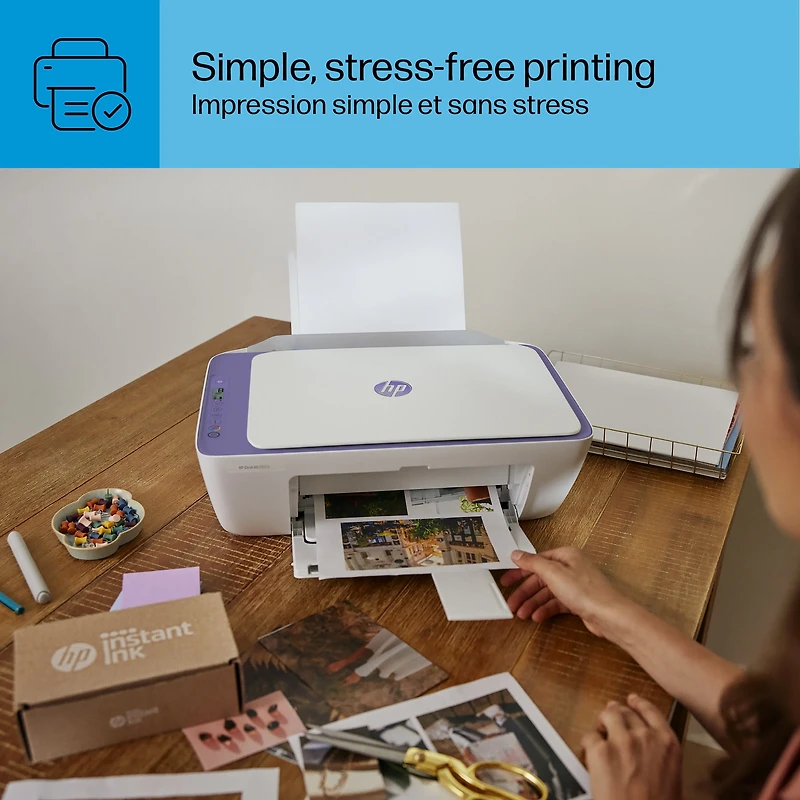 Imprimante tout-en-un HP Deskjet 2842e, avec 3 mois d'Instant Ink gratuits - Early Dusk